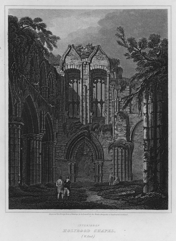 Interior da Capela de Holyrood, West End (gravura) de Luke (after) Clennell