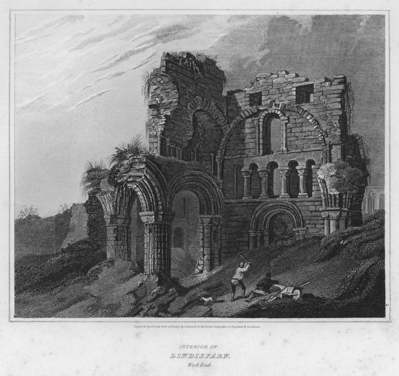 Interior de Lindisfarn, West End (gravura) de Luke (after) Clennell
