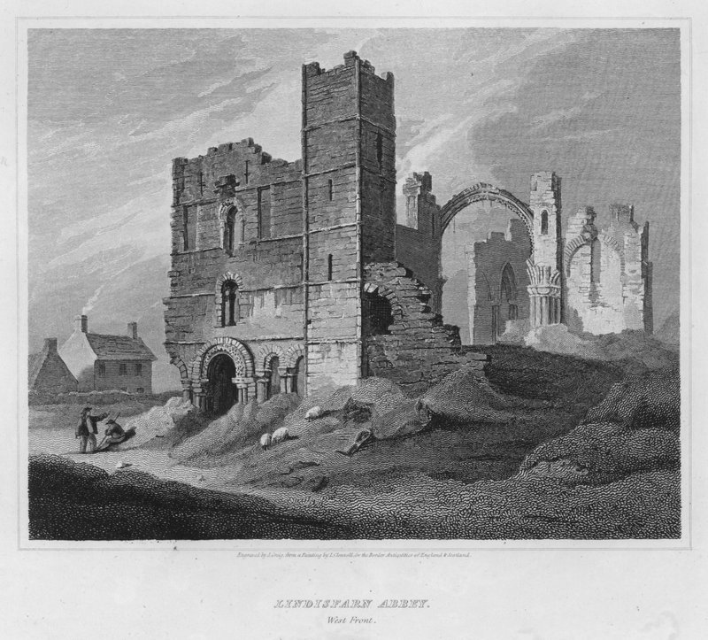Abadia de Lindisfarn, Frente Oeste (gravura) de Luke (after) Clennell