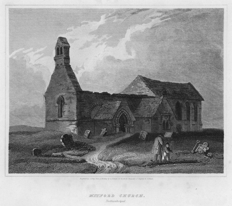Mitford Church, Northumberland (gravura) de Luke (after) Clennell
