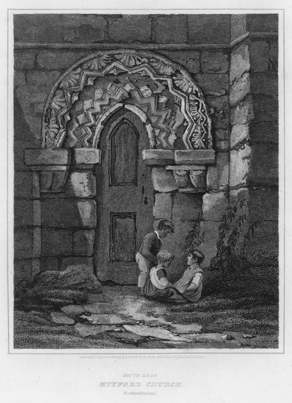 Porta Sul, Mitford Church, Northumberland (gravura) de Luke (after) Clennell