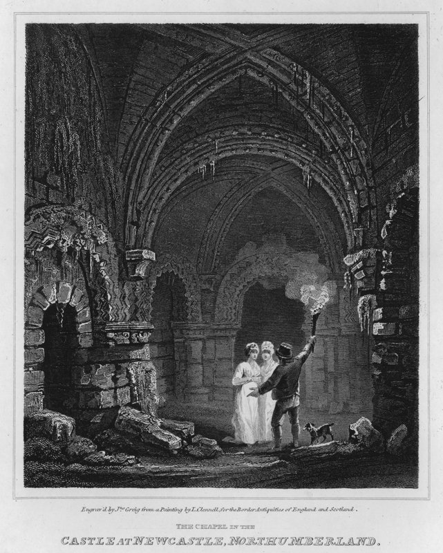 A Capela do Castelo em Newcastle, Northumberland (gravura) de Luke (after) Clennell