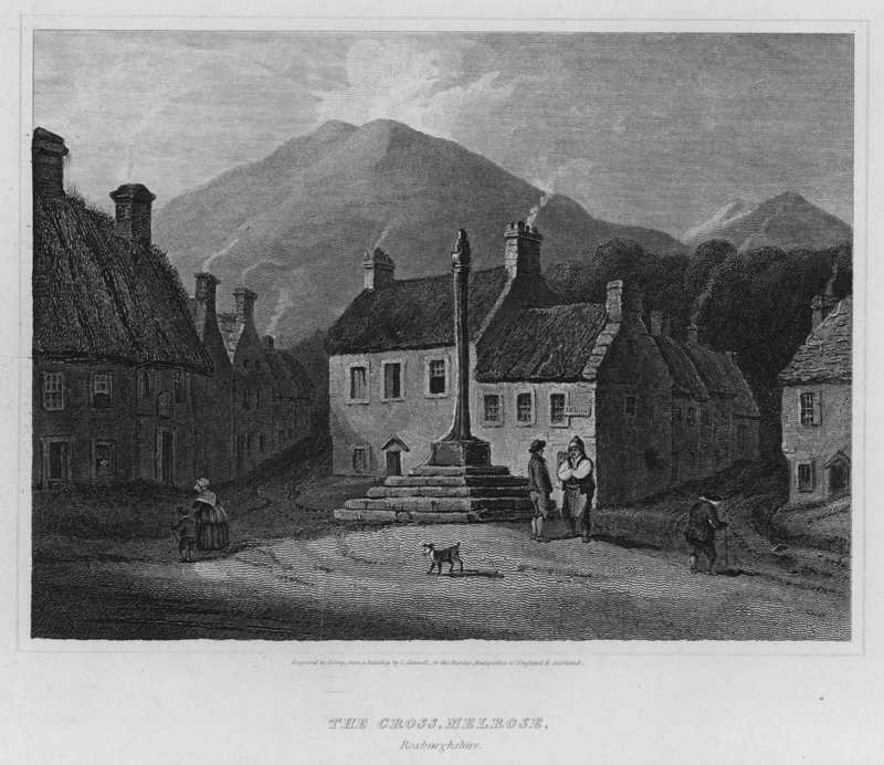 A Cruz, Melrose, Roxburghshire (gravura) de Luke (after) Clennell