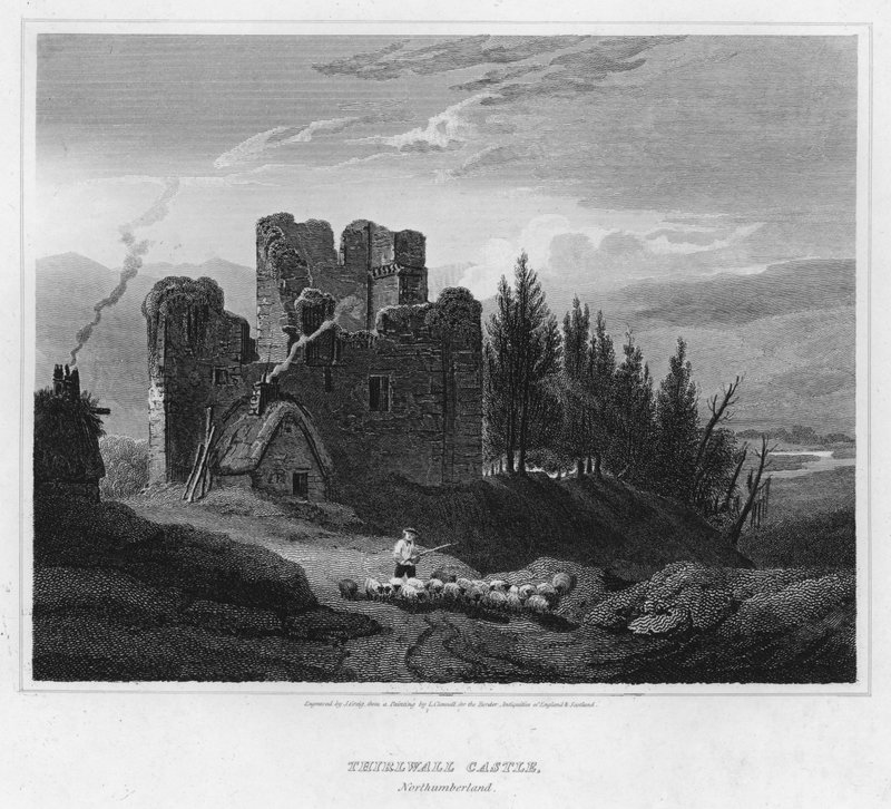 Thirlwall Castle, Northumberland (gravura) de Luke (after) Clennell