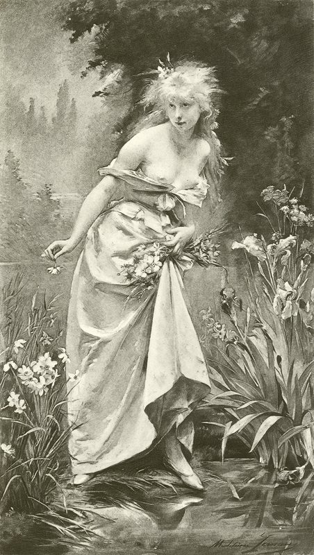 Ofélia (gravura) de Madeleine Lemaire