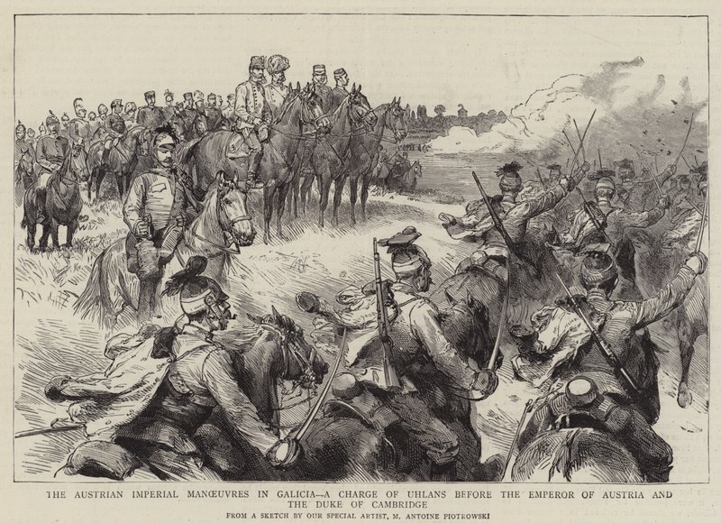As manobras imperiais austríacas na Galiza, uma acusação de ulanos perante o imperador da Áustria e o duque de Cambridge de Maksymiljan Antoni Piotrowski