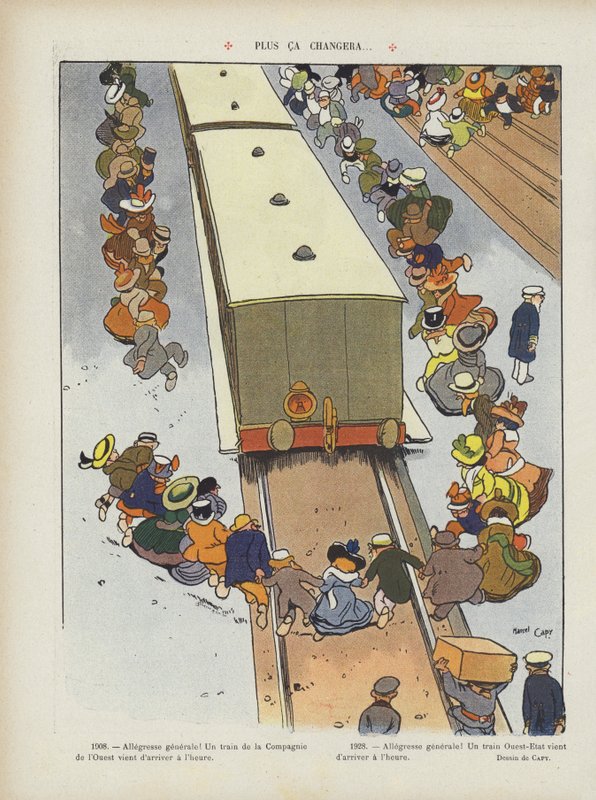 Quanto mais as coisas mudam . Ilustração para Le Rire de Marcel Amable O.L. Capy