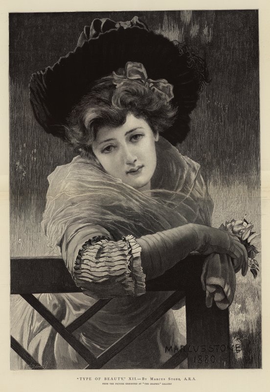 "Tipo de Beleza", XII (gravura) de Marcus (after) Stone