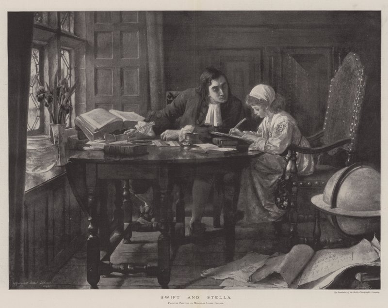 Swift e Stella de Margaret Isabel Dicksee