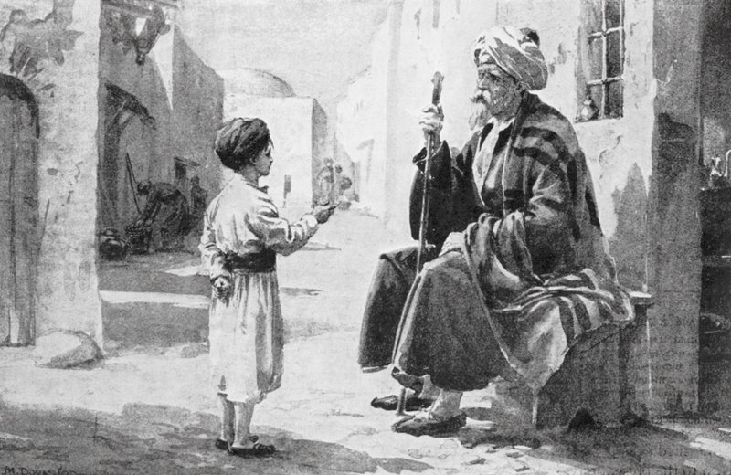 Firdausi ouve os seus próprios versos serem-lhe repetidos (litografia) de Margaret (after) Dovaston