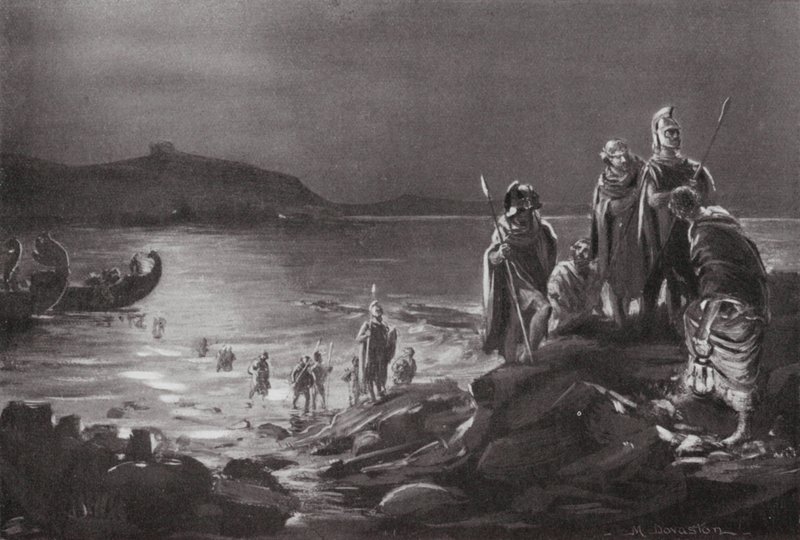 Regresso dos oligarcas a Samos (litografia) de Margaret (after) Dovaston