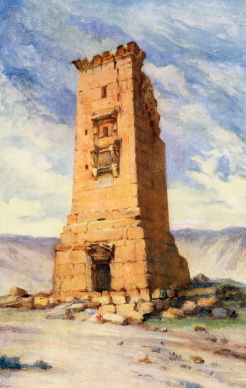 A Torre mortuária, Palmira (litografia a cores) de Margaret Thomas