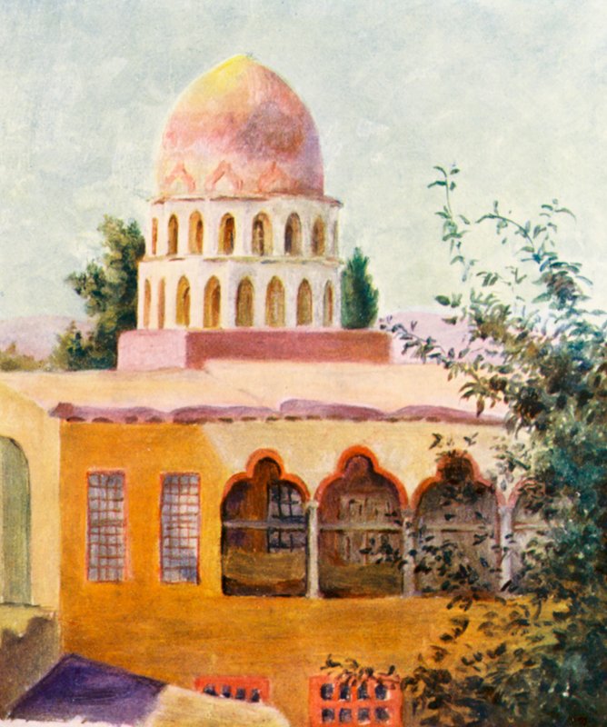 Mesquita, Damasco (litografia a cores) de Margaret Thomas