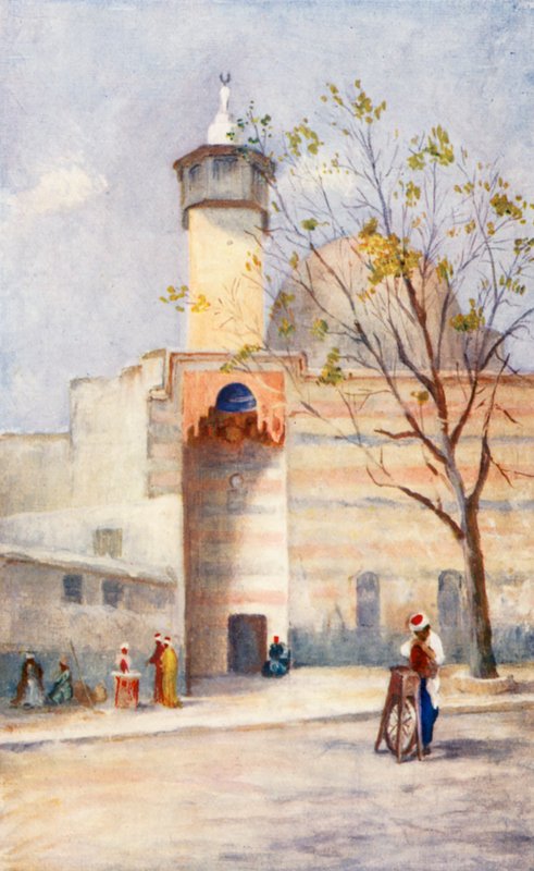 Mesquita da Bandeira Sagrada, Damasco (litografia a cores) de Margaret Thomas