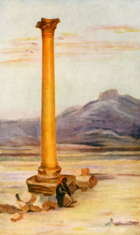 Coluna solitária, Palmira (litografia a cores) de Margaret Thomas