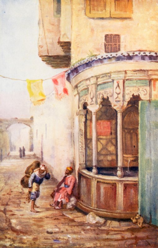 Fonte de rua, Damasco (litografia a cores) de Margaret Thomas