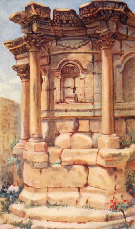 Templo de Vénus, Baalbek (litografia a cores) de Margaret Thomas