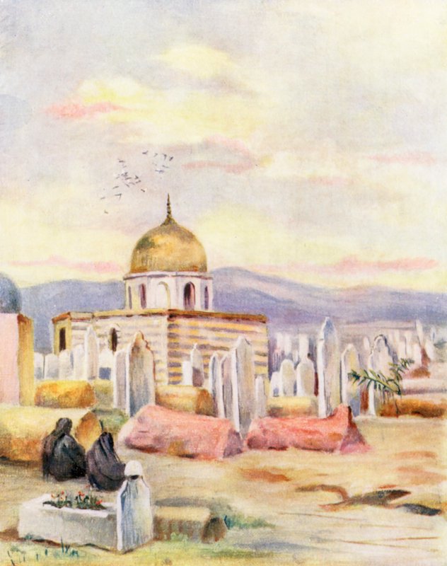 Túmulo de Sitti Fatmeh, filha de Maomé, Meidan, Damasco (litografia a cores) de Margaret Thomas