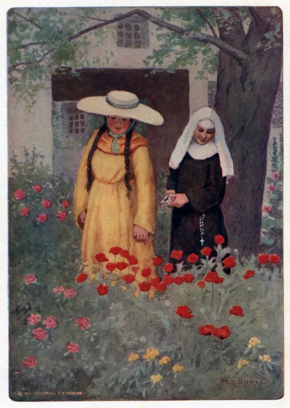 Contos de Canterbury de Chaucer: The Wife of Bath caminha na primavera (lito colorido) de Maria Louise Kirk