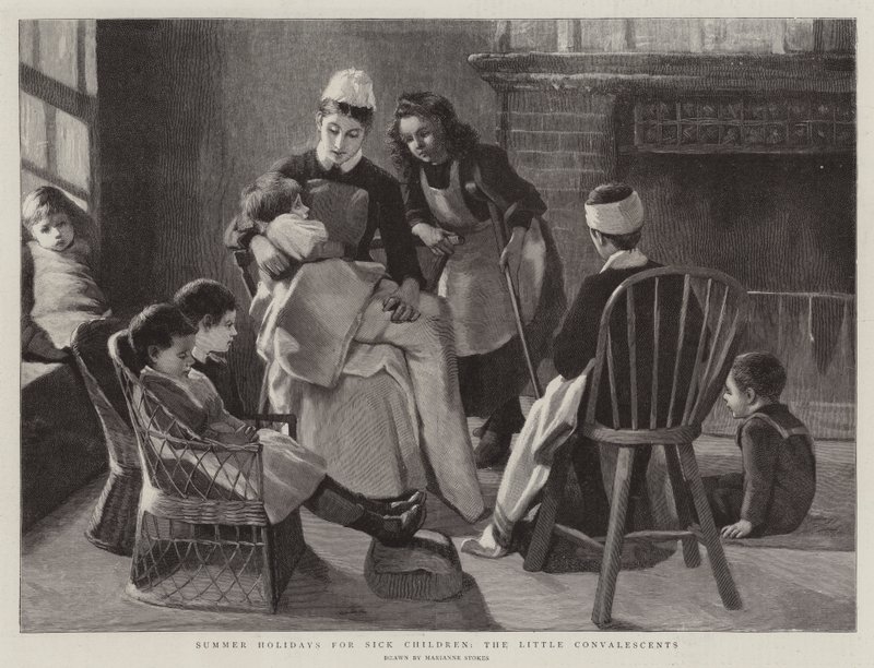 Férias de Verão para crianças doentes, os pequenos convalescentes de Marianne Stokes