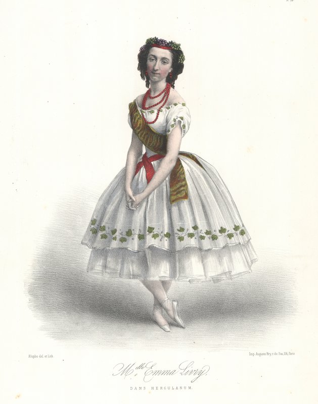 A bailarina francesa Emma Livry no Ballet Herculanum de Felicien David, na Ópera de Paris de Marie Alexandre (after) Alophe