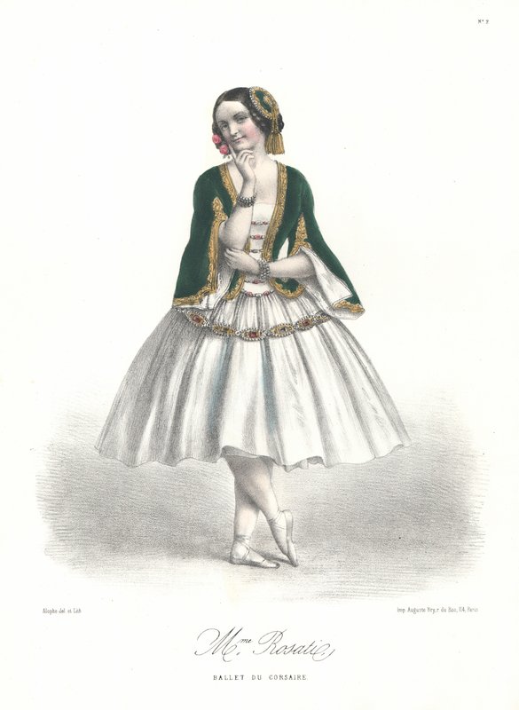 A bailarina italiana Carolina Rosati no ballet Le Corsaire, de Adolphe Adam, na Ópera de Paris de Marie Alexandre (after) Alophe