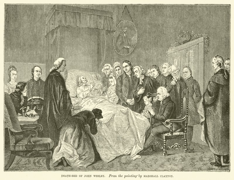 Cama da morte de John Wesley (gravura) de Marshall (after) Claxton