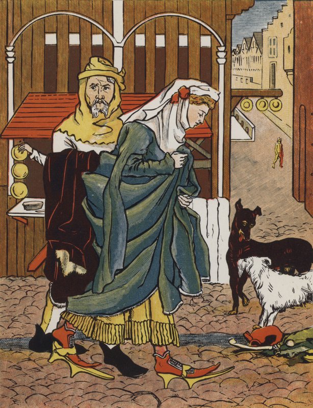 Lady atravessando a rua na Idade Média de Mary Eliza Haweis