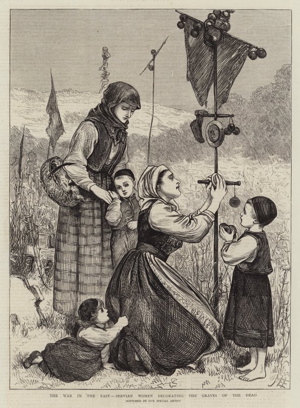 A Guerra no Oriente, Mulheres Servianas decorando as Sepulturas dos Mortos de Mary Ellen Edwards