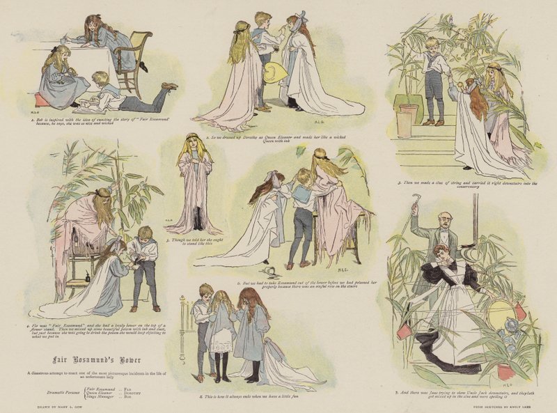 Bower de Rosamund justo (chromolitho) de Mary L. Gow