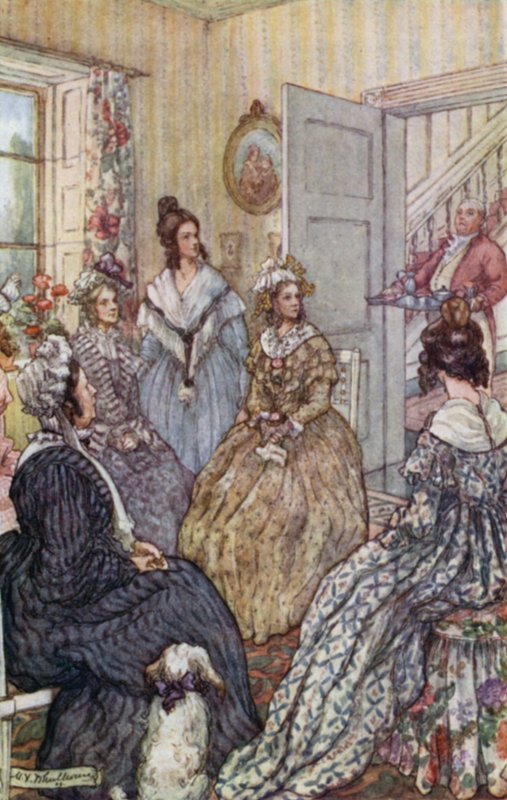 Ilustração para Cranford pela Sra. Gaskell de Mary V. Wheelhouse