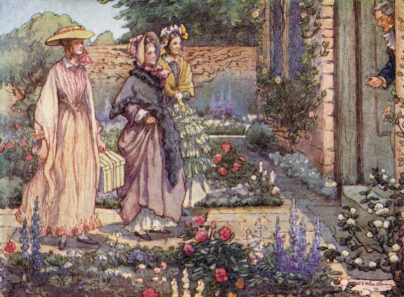 Ilustração para Cranford pela Sra. Gaskell de Mary V. Wheelhouse