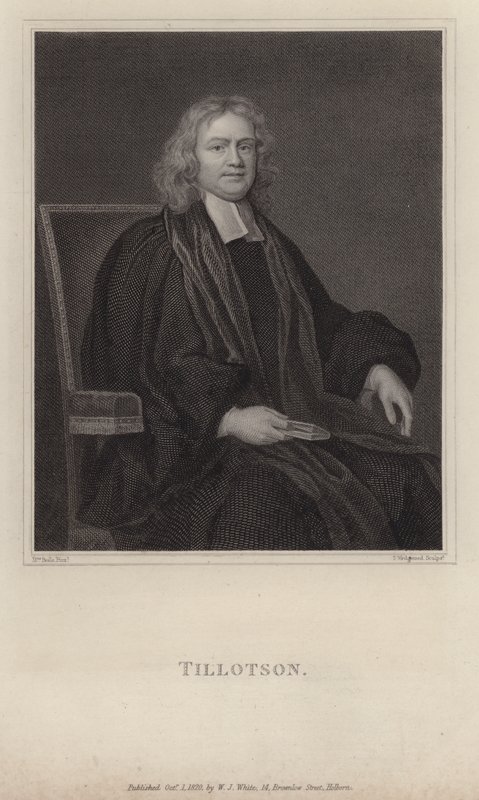 John Tillotson, Arcebispo de Canterbury (gravura) de Mary (after) Beale