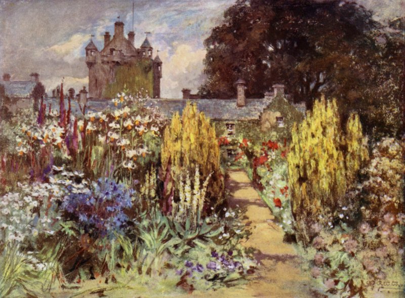 Scottish Gardens: Castelo Cawdor (cor litho) de Mary Georgina Wade Wilson