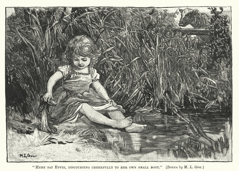Silas Marner - Aqui sentou Eppie, discursando alegremente para sua pequena bota de Mary L. Gow