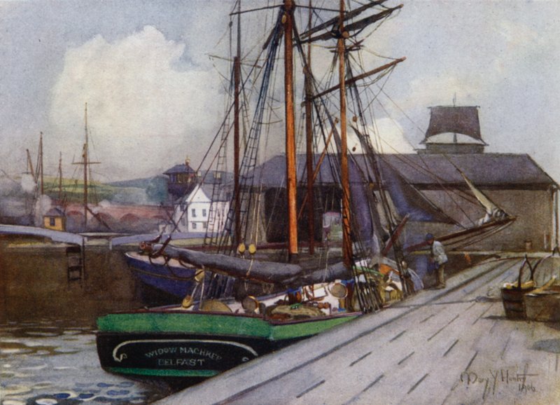 Entrada para Clyde e Forth Canal, Bowling (cor litho) de Mary Young Hunter