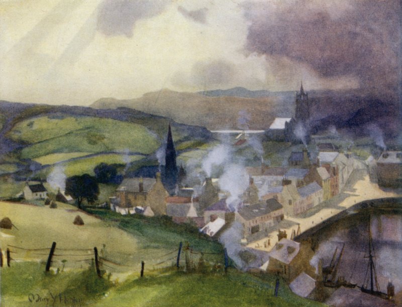Tarbert, Loch Fyne (lito a cores) de Mary Young Hunter
