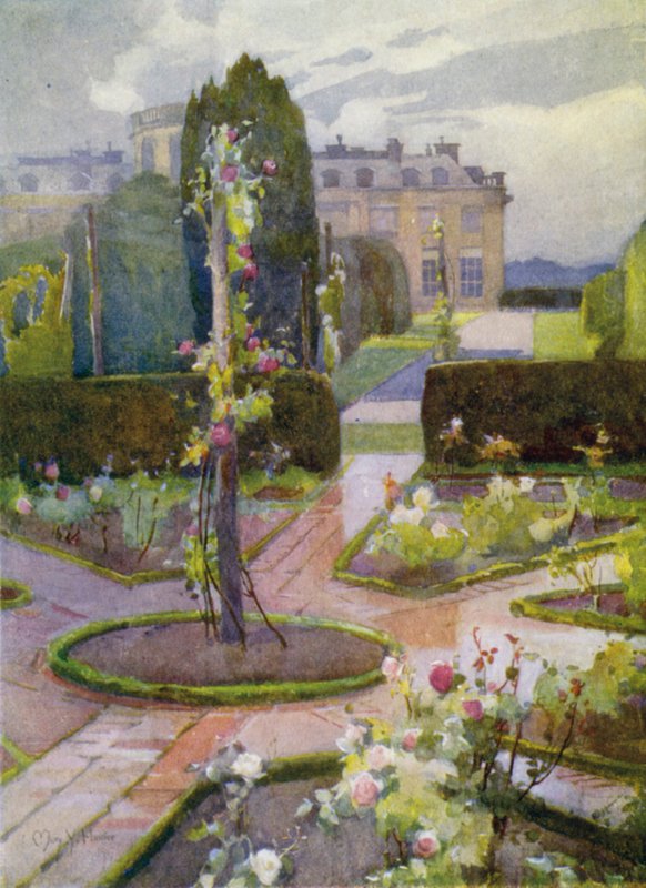 The Rose Garden, Rosneath House (cor litho) de Mary Young Hunter