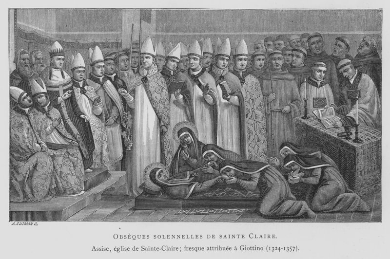 Funeral de Santa Claire (litho) de Maso di Banco Giottino