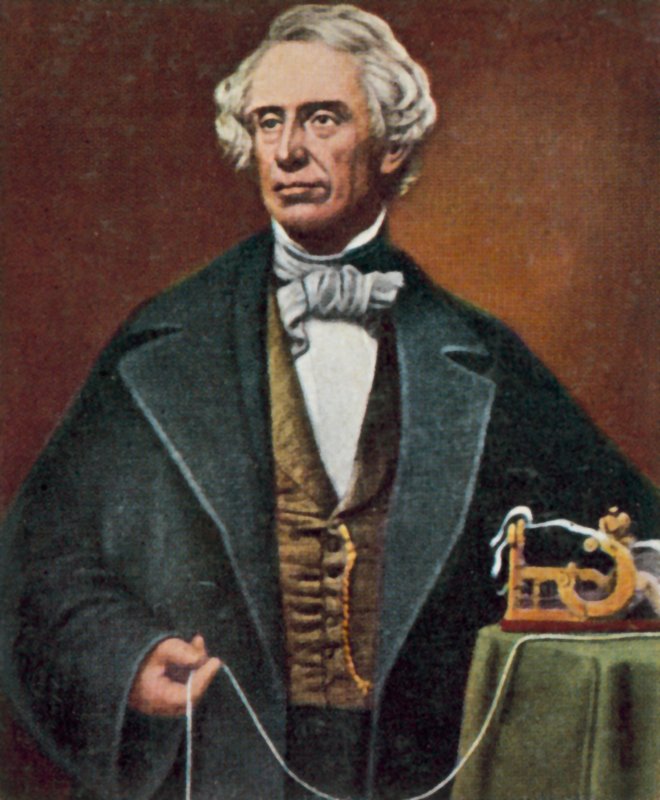 Samuel Morse, inventor americano e pioneiro da telegrafia (fotografia a cores) de Mathew (after) Brady