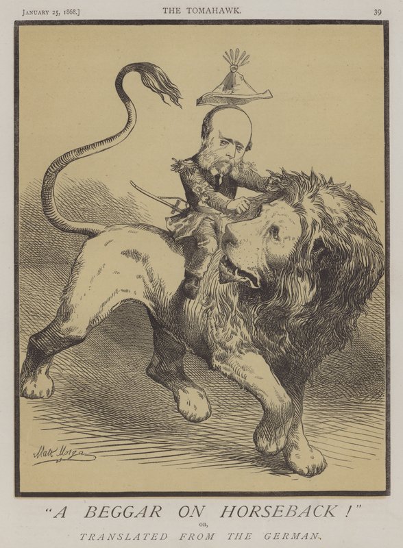 A Beggar on Horseback! ou, Traduzido do alemão (cor litho) de Matthew