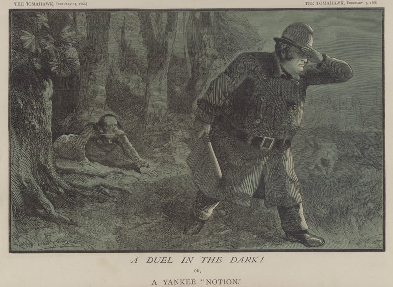 Um Duelo no Escuro! ou, Uma Noção Yankee (cor litho) de Matthew