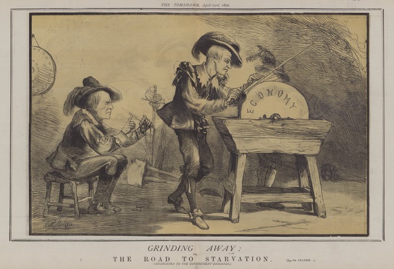 Grinding Away; ou, The Road to Starvation (cor litho) de Matthew