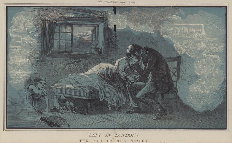 Left in London! ou, The End of the Season (cor litho) de Matthew