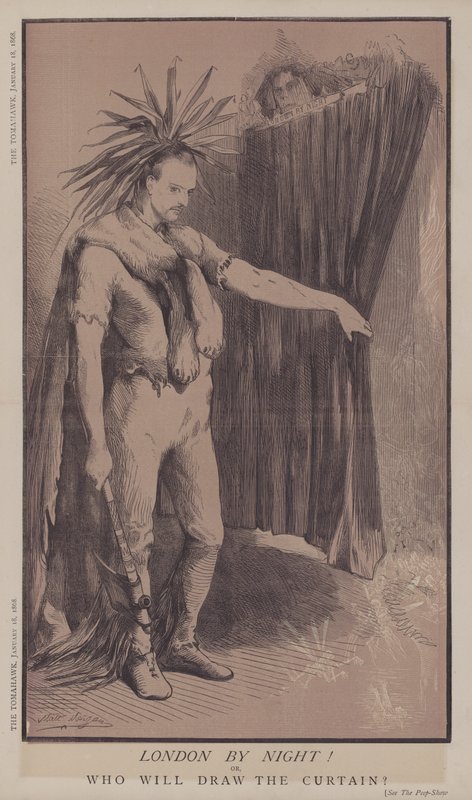 Londres à noite! ou, Quem vai desenhar a cortina? (cor litho) de Matthew
