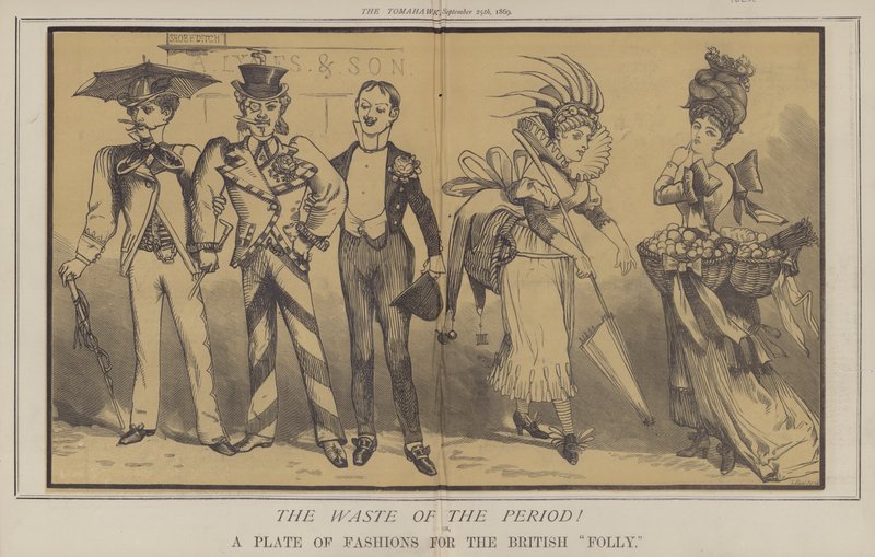 The Waste of the Period! ou, A Plate of Fashions for the British Folly (cor litho) de Matthew