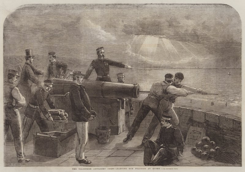 O Corpo de Artilharia Voluntária aprendendo Prática de Armas no Hythe de Matthew Somerville Morgan