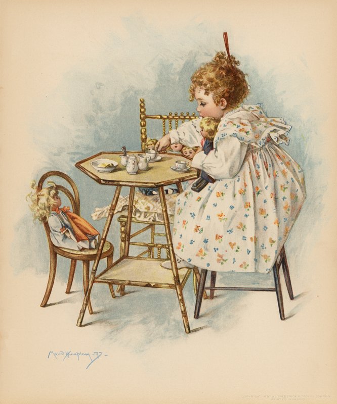 Cuidados Maternais (cor litho) de Maud Humphrey