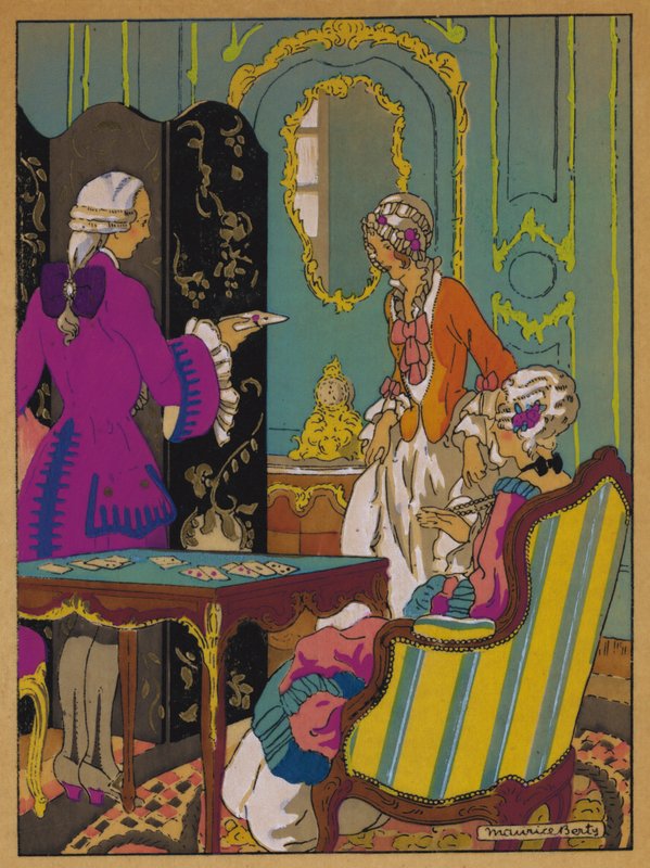 Ilustração para Histoire de Manon Lescaut (cor litho) de Maurice Berty