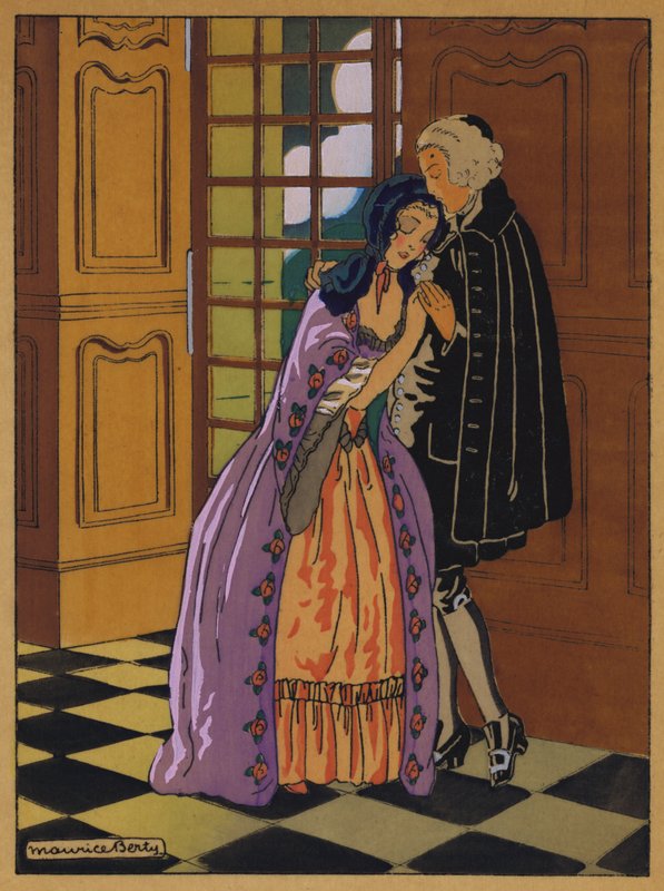 Ilustração para História por Manon Lescaut (lito a cores) de Maurice Berty